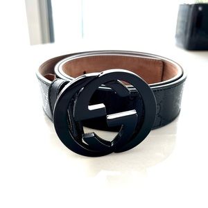 GG Supreme Belt with G Buckle in Leather